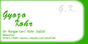 gyozo kohr business card